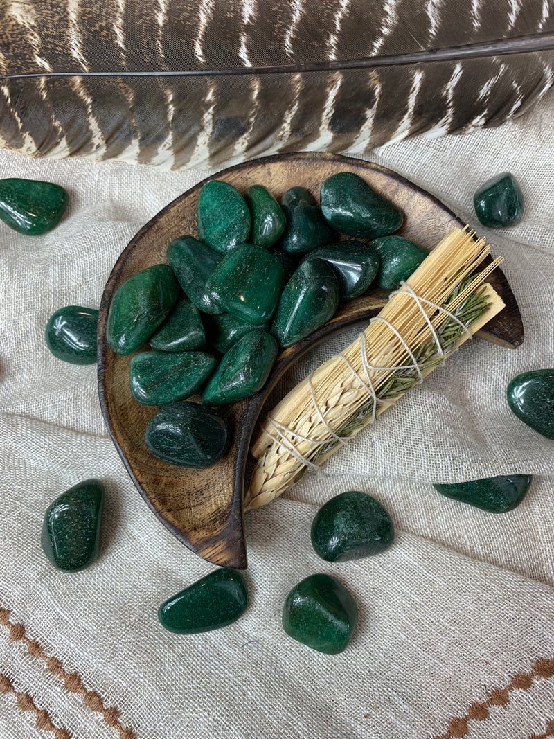 Tumbled Dark Green Aventurine for Wealth