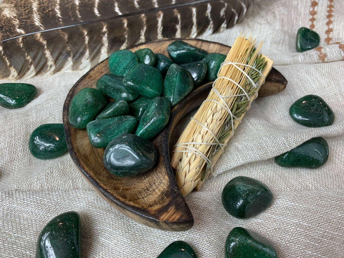 Tumbled Dark Green Aventurine for Wealth