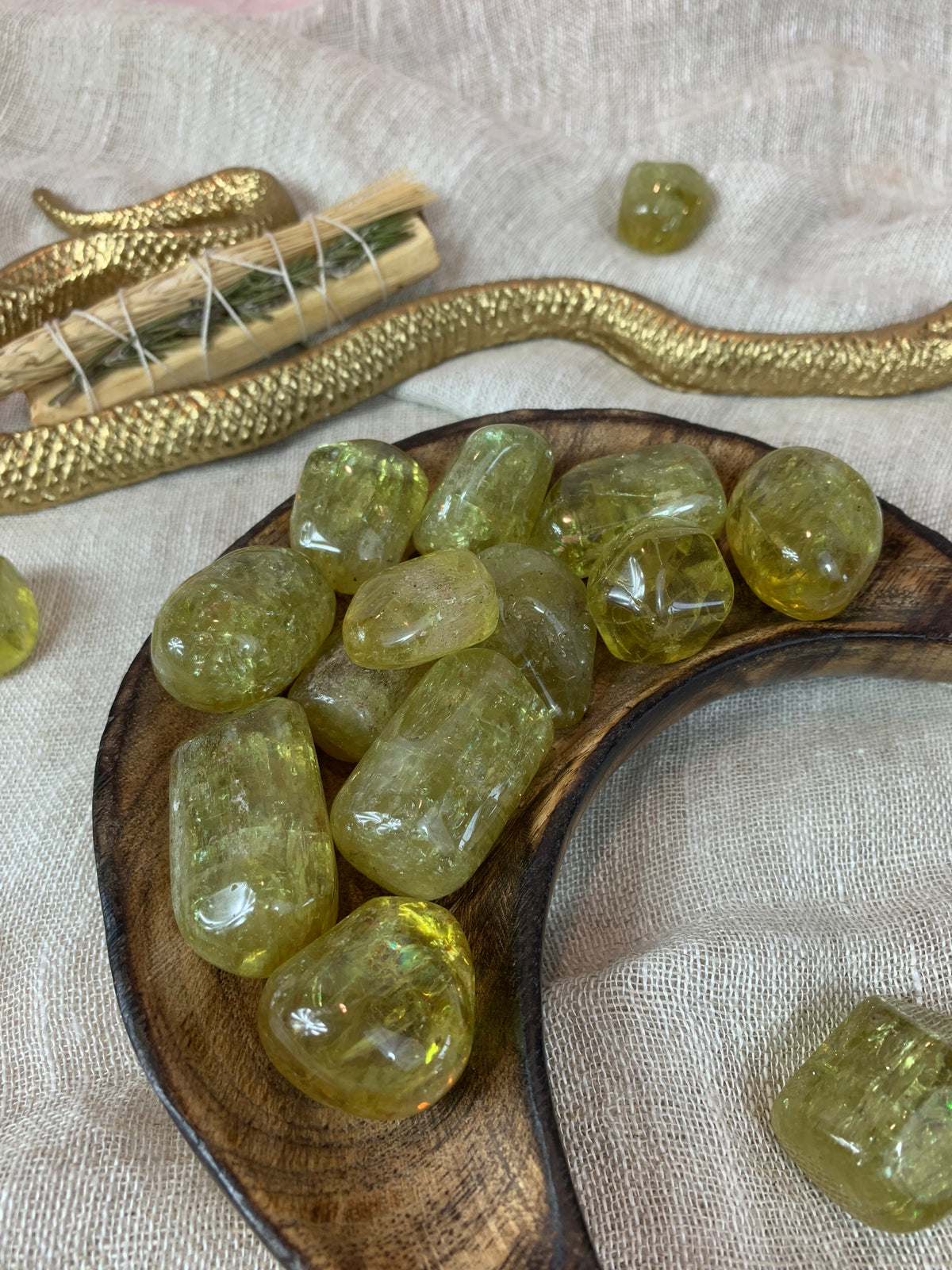 Tumbled Green Apatite for Connecting with Nature