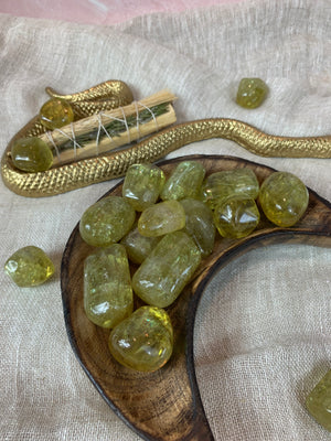 Tumbled Green Apatite for Connecting with Nature