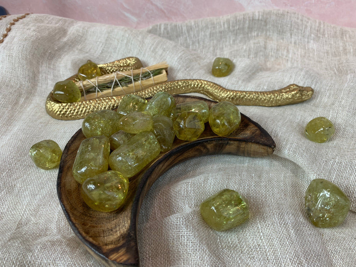 Tumbled Green Apatite for Connecting with Nature