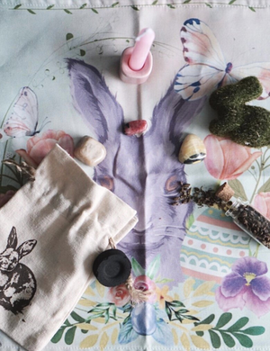 Ostara Altar Cloth and Crystal Set