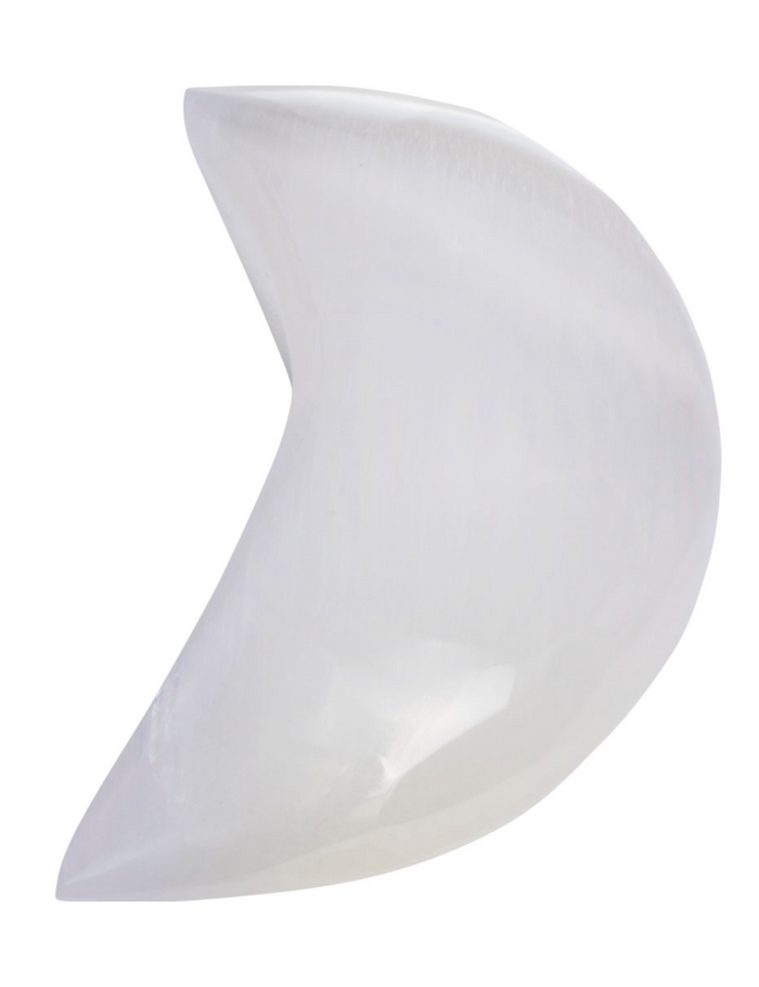 Selenite Crescent Moon Carvings for Cleansing & Purification