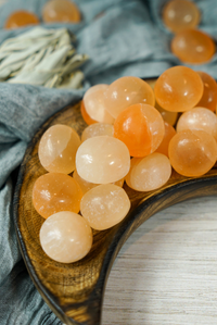 Tumbled Peach Selenite for Divine Guidance