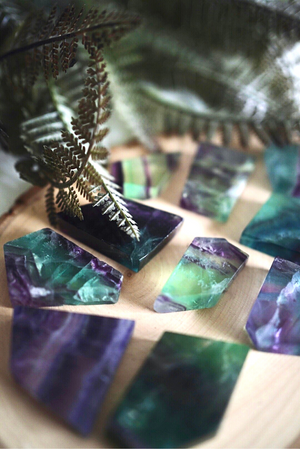 Rainbow Fluorite Slices for Focus & Balance