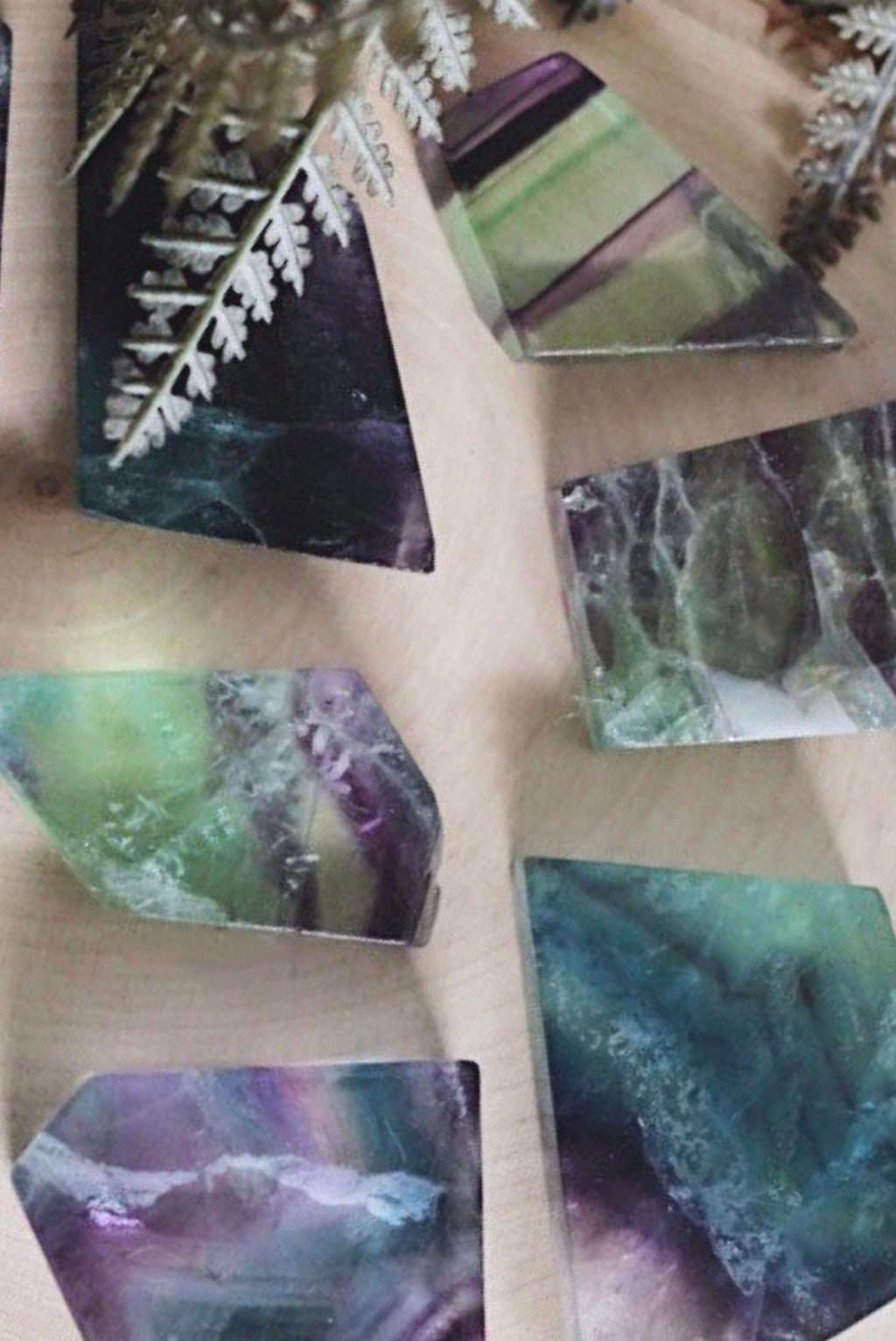 Rainbow Fluorite Slices for Focus & Balance