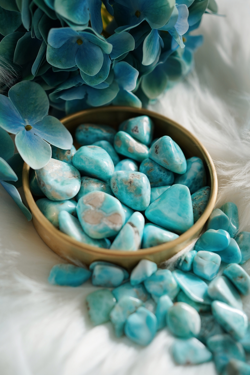 Tumbled Larimar for Peace & Communication