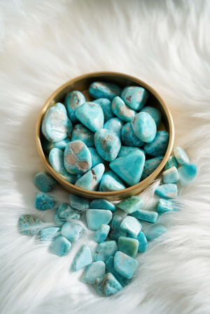 Tumbled Larimar for Peace & Communication