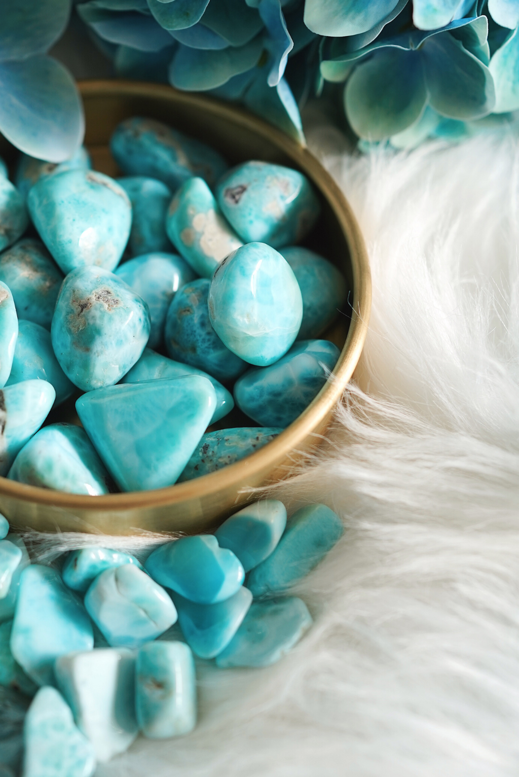 Tumbled Larimar for Peace & Communication