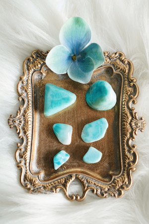 Tumbled Larimar for Peace & Communication