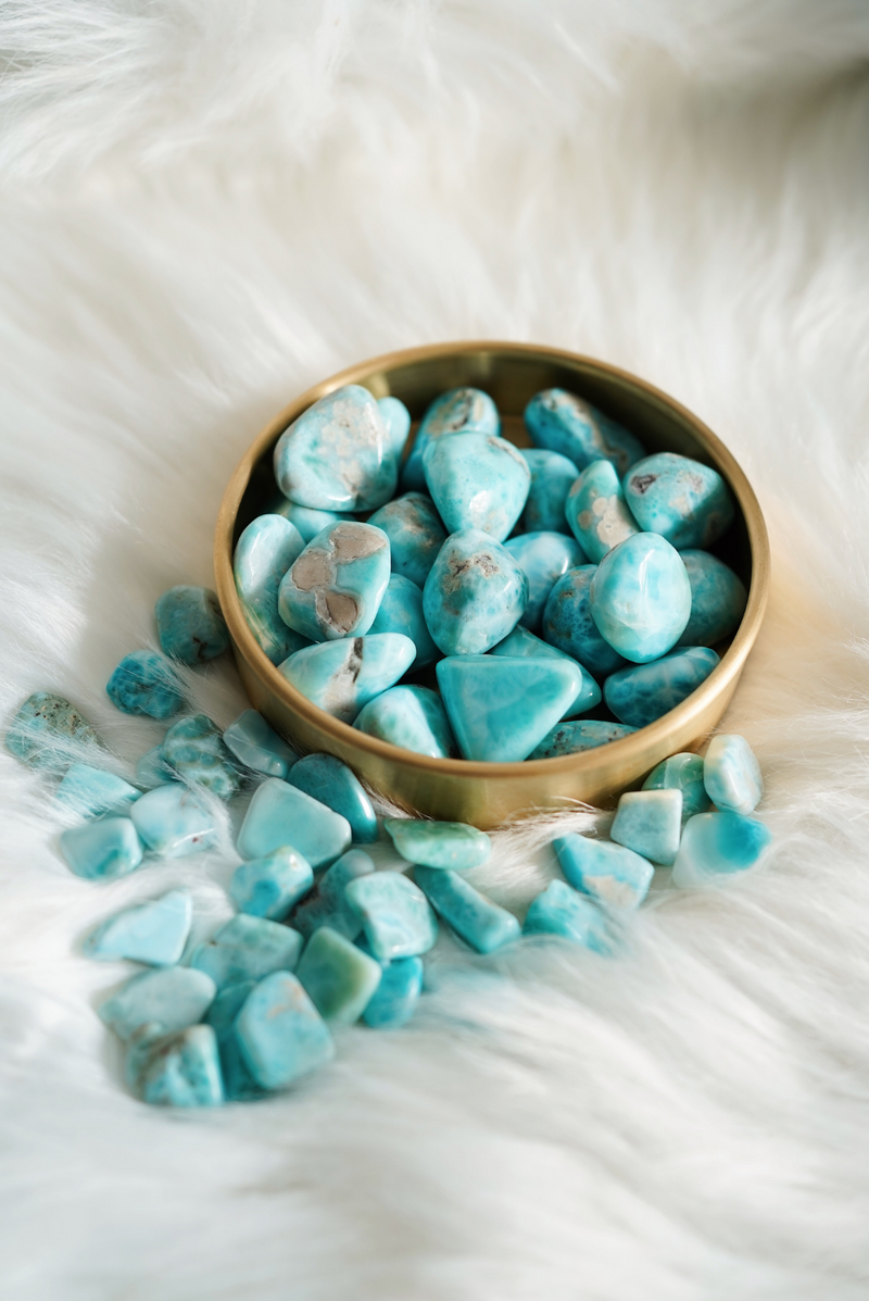 Tumbled Larimar for Peace & Communication