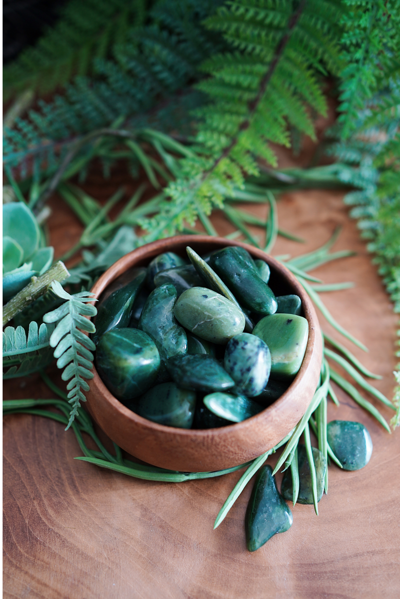 Tumbled Green Nephrite Jade for Luck & Prosperity