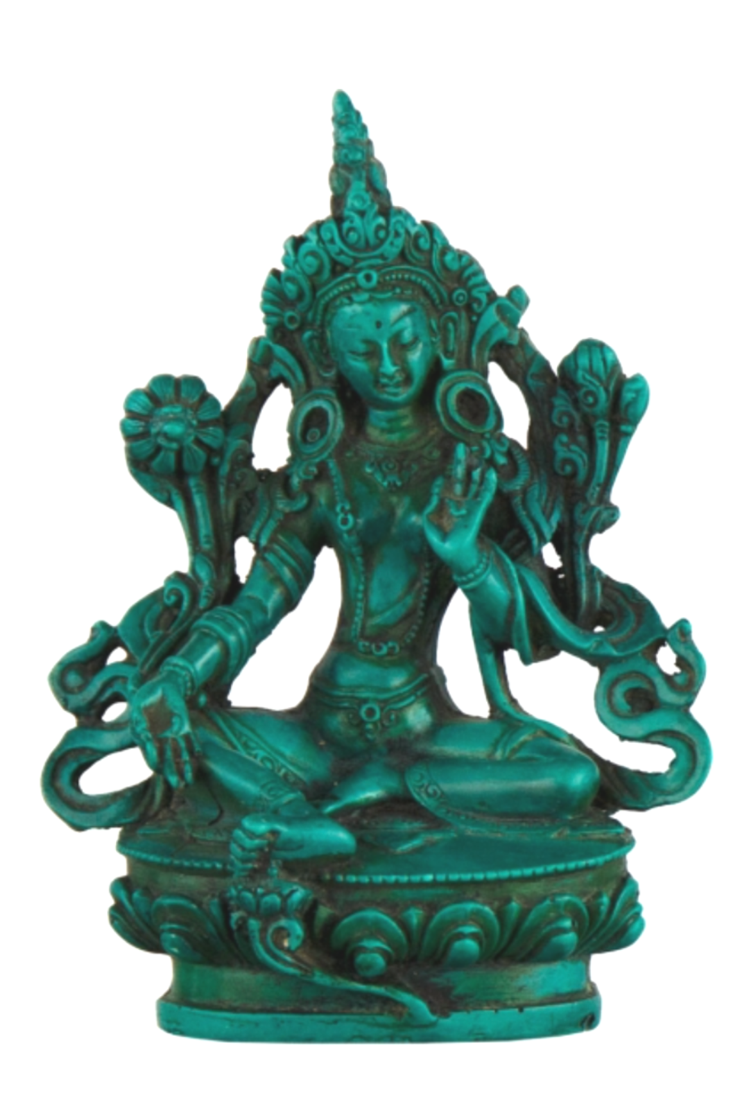 Antiqued Turquoise Color Tara Statue
