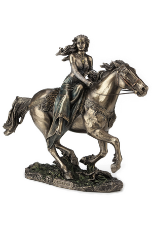 Rhiannon on Horseback Cold Cast Bronze Statue