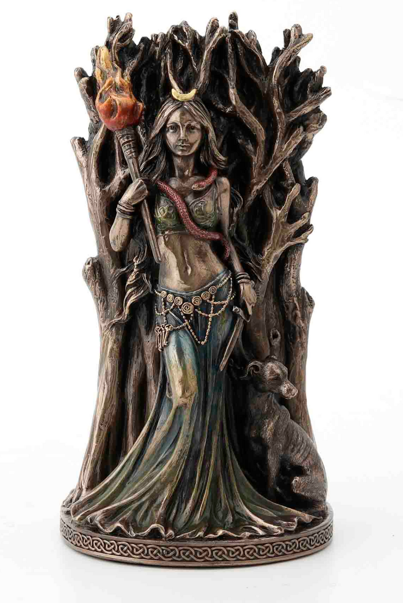 Forest Hecate with Hound Cold Cast Bronze Statue