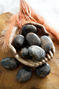 Black Moonstone Palm Stones for Turning Inward