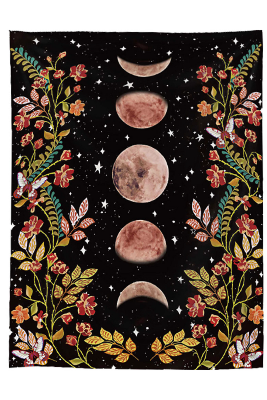 Moon Phase Butterfly Tapestry