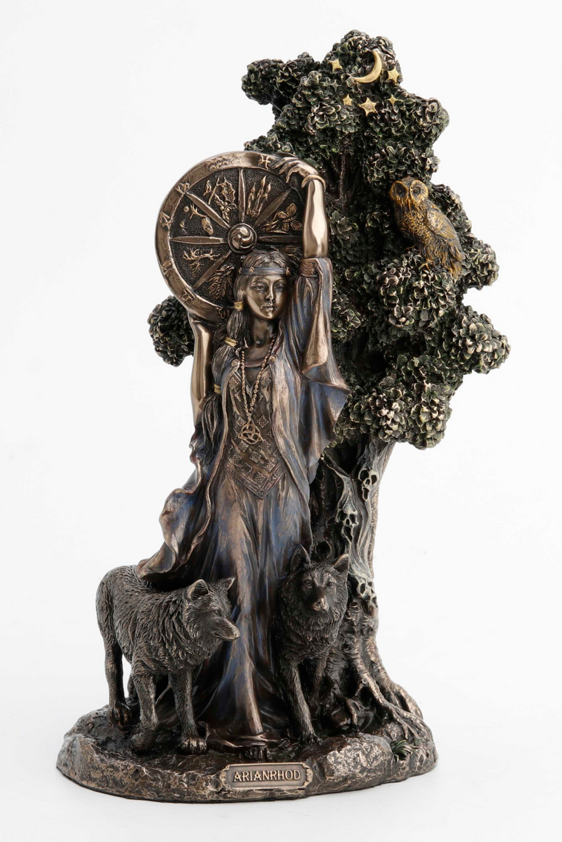 Woodland Arianrhod with the Wheel of the Year Statue