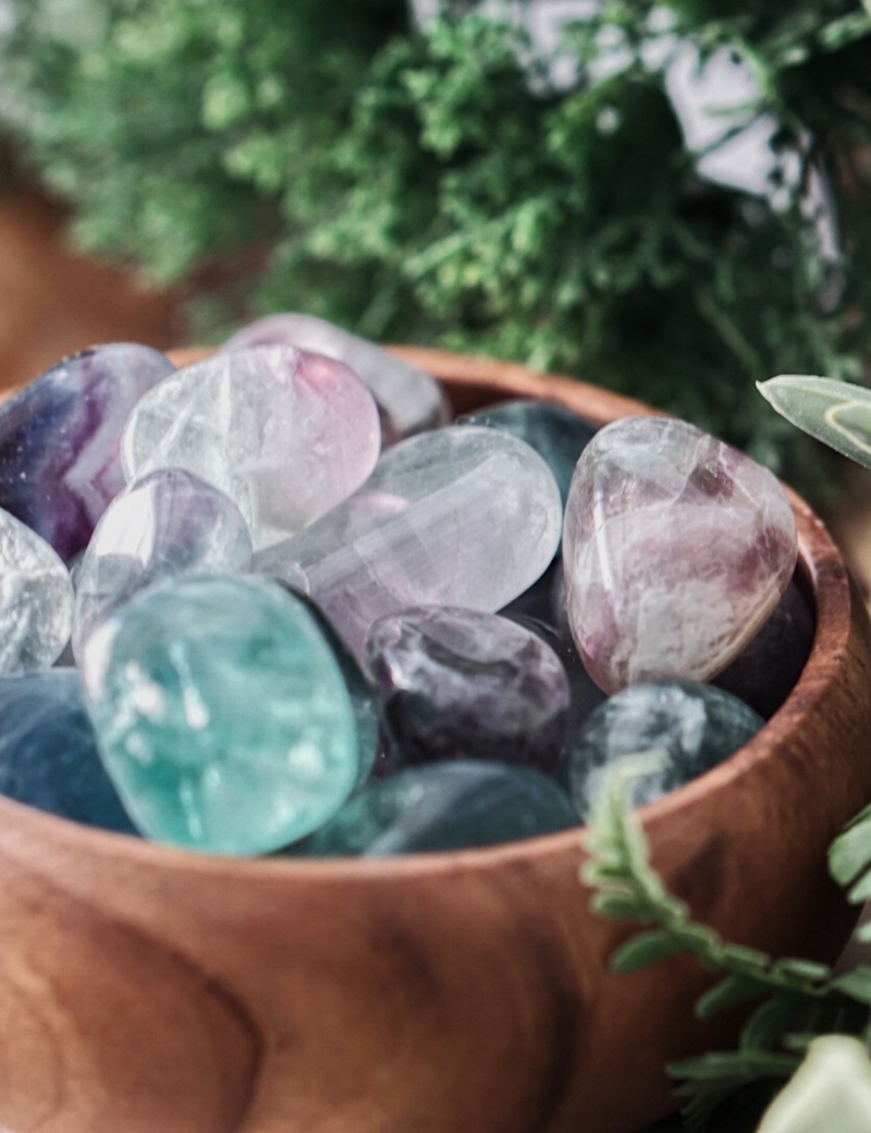 Tumbled Rainbow Fluorite for Balance & Stress Reduction