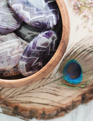 Chevron Amethyst Palm Stones for Spiritual Development