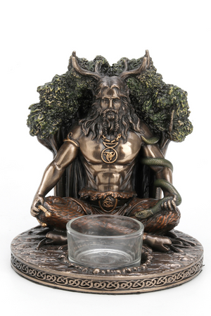 Cernunnos Cold Cast Bronze Statue with Tea Light Holder