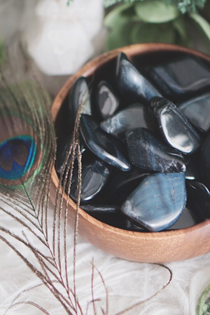 Tumbled Dark Blue Tiger's Eye for Power & Communication