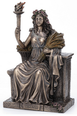 Demeter Goddess of Agriculture Cold Cast Bronze Statue