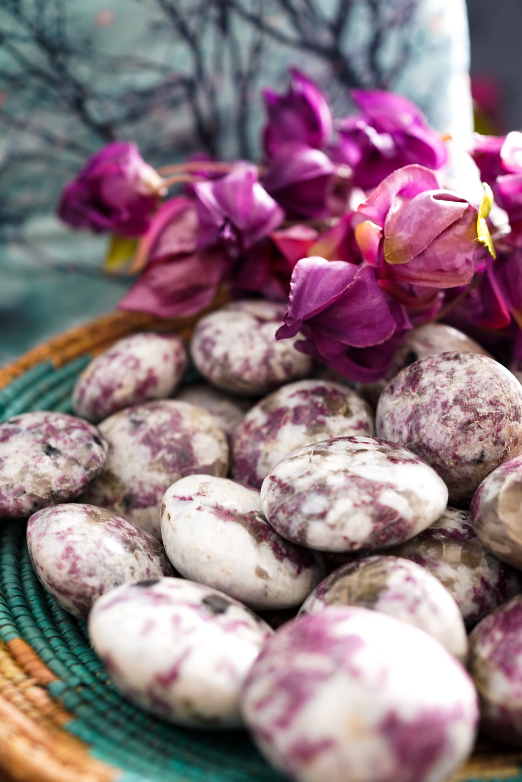 Red Rubellite Tourmaline Palm Stones for Release & Security