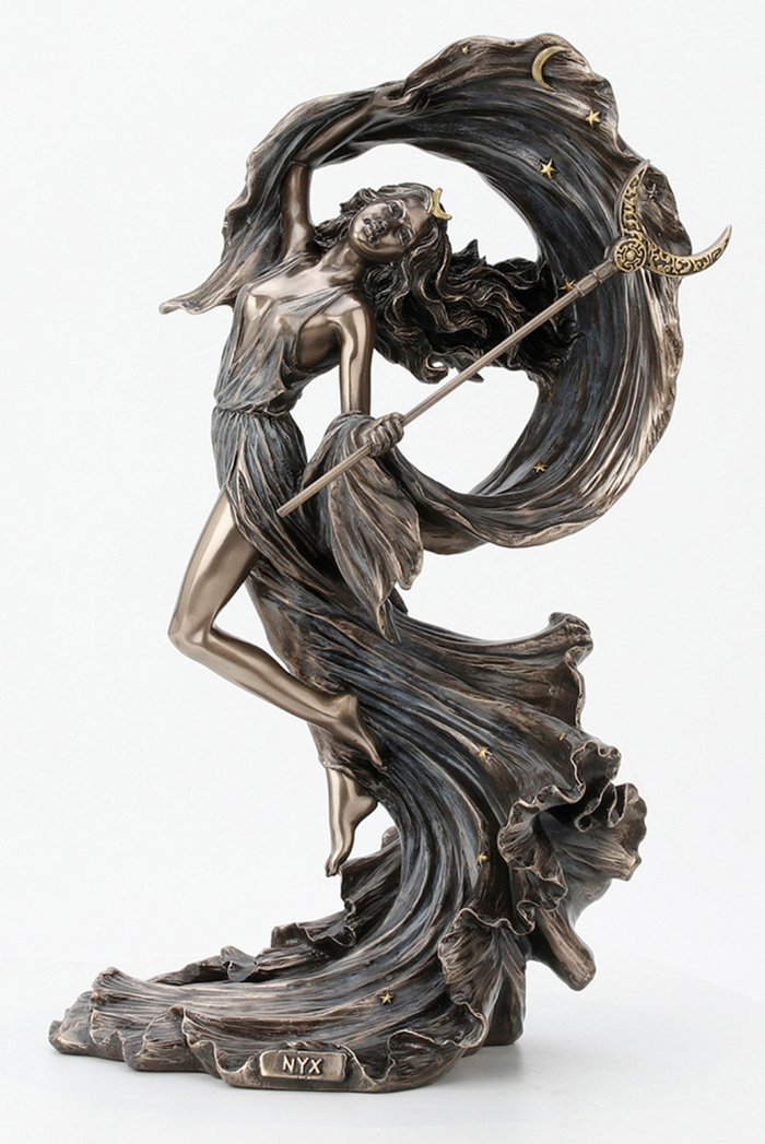 Nyx Goddess of the Night Cold Cast Bronze Statue