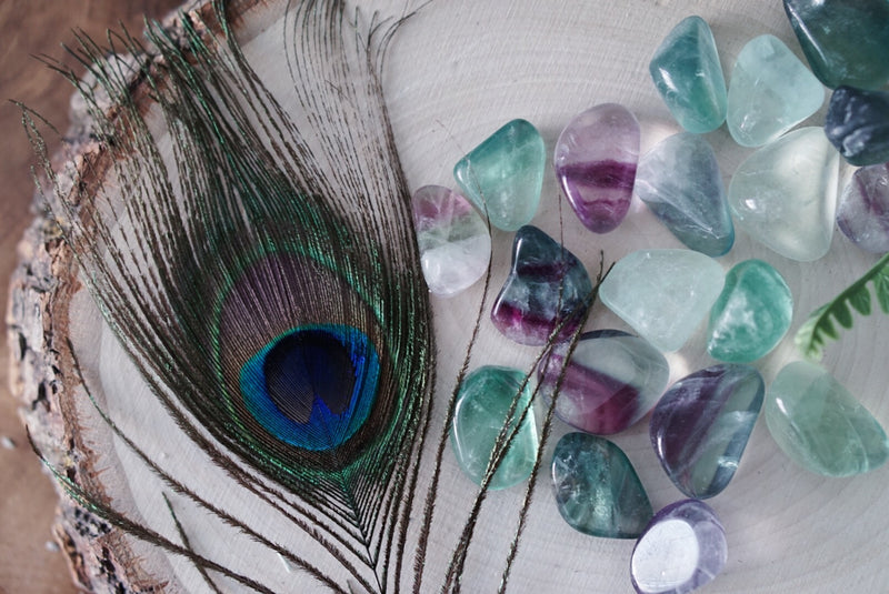 Tumbled Rainbow Fluorite for Balance Stress Reduction