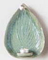 Green Stoneware Leaf Wall Sconce Candle Holder
