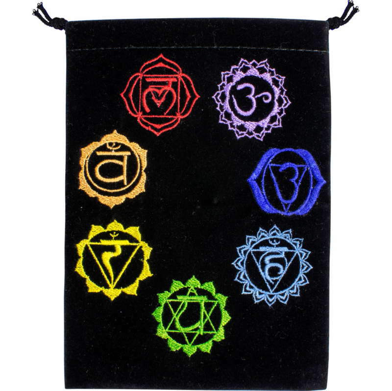 Embroidered Black Velvet Pouches - Various Designs