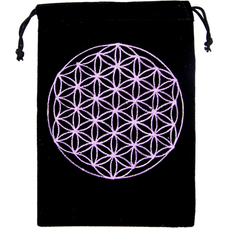 Embroidered Black Velvet Pouches - Various Designs