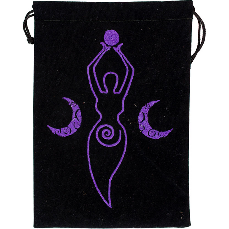 Embroidered Black Velvet Pouches - Various Designs