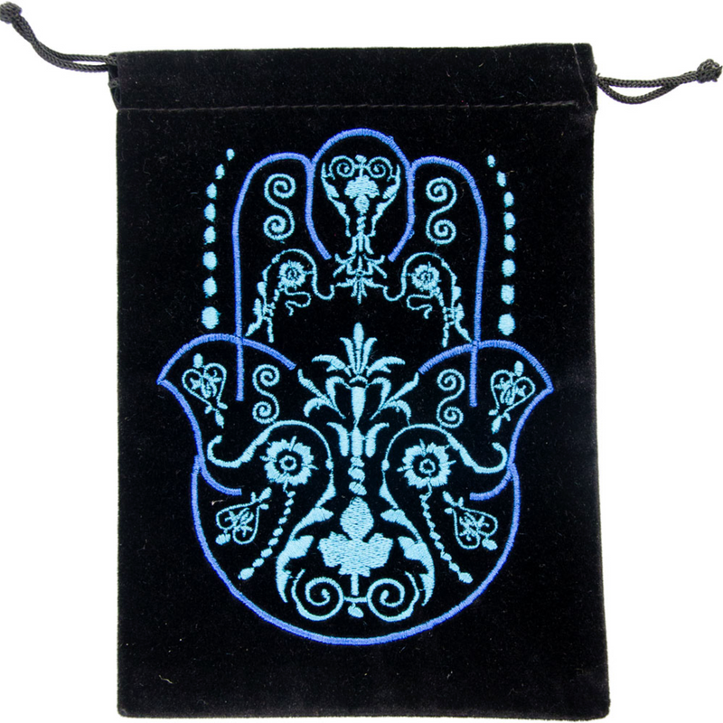 Embroidered Black Velvet Pouches - Various Designs