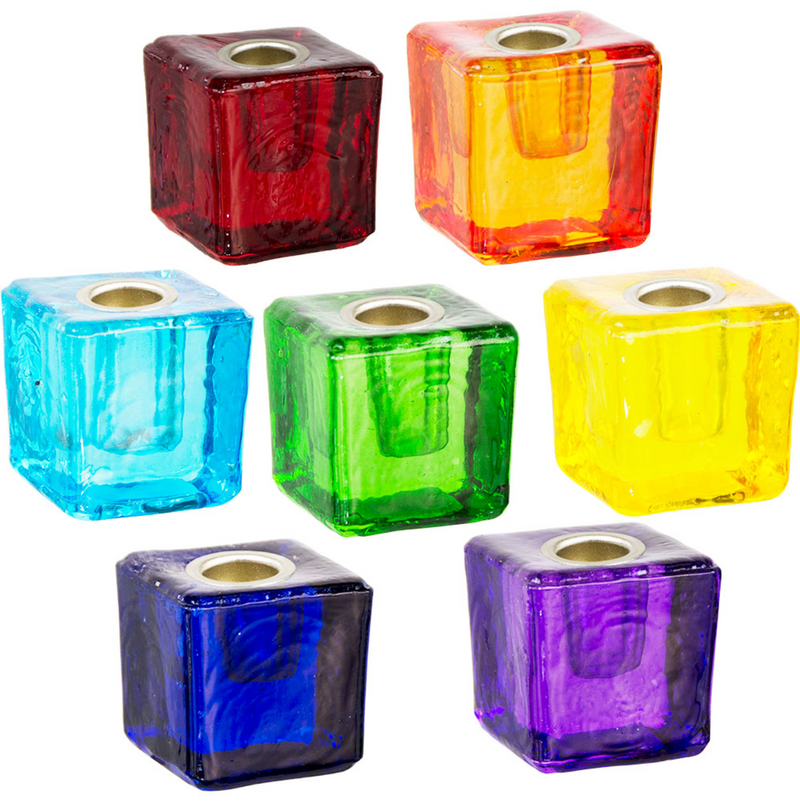 Glass Mini Candle Holders - Various Colors