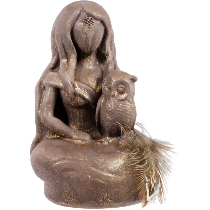 Athena Goddess with Owl Messenger Statue