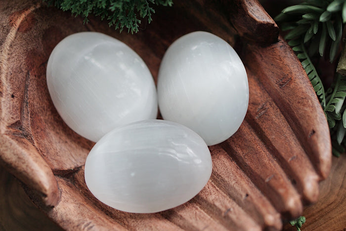 Selenite Palm Stones for Cleansing & Purification