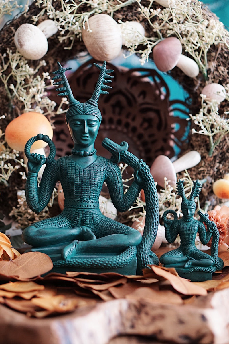 Green Verdigris Gundestrup Kernunnos Statue