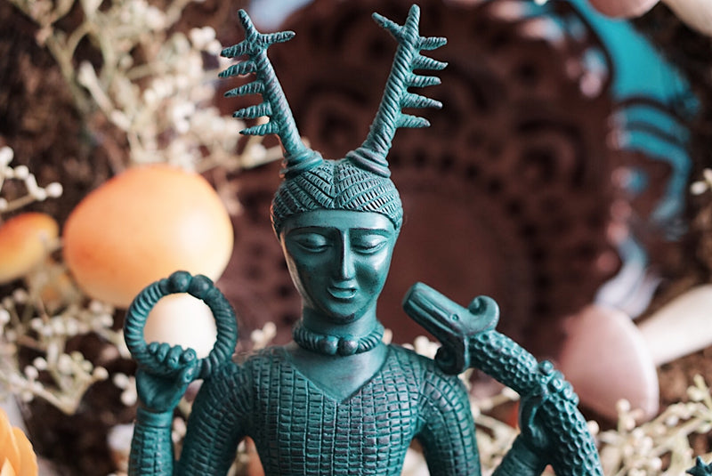 Green Verdigris Gundestrup Kernunnos Statue