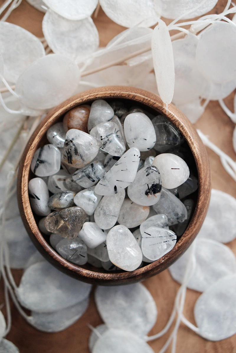 Tumbled Tourmalinated Quartz for Grounding & Balance