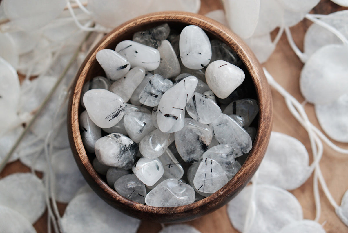 Tumbled Tourmalinated Quartz for Grounding & Balance