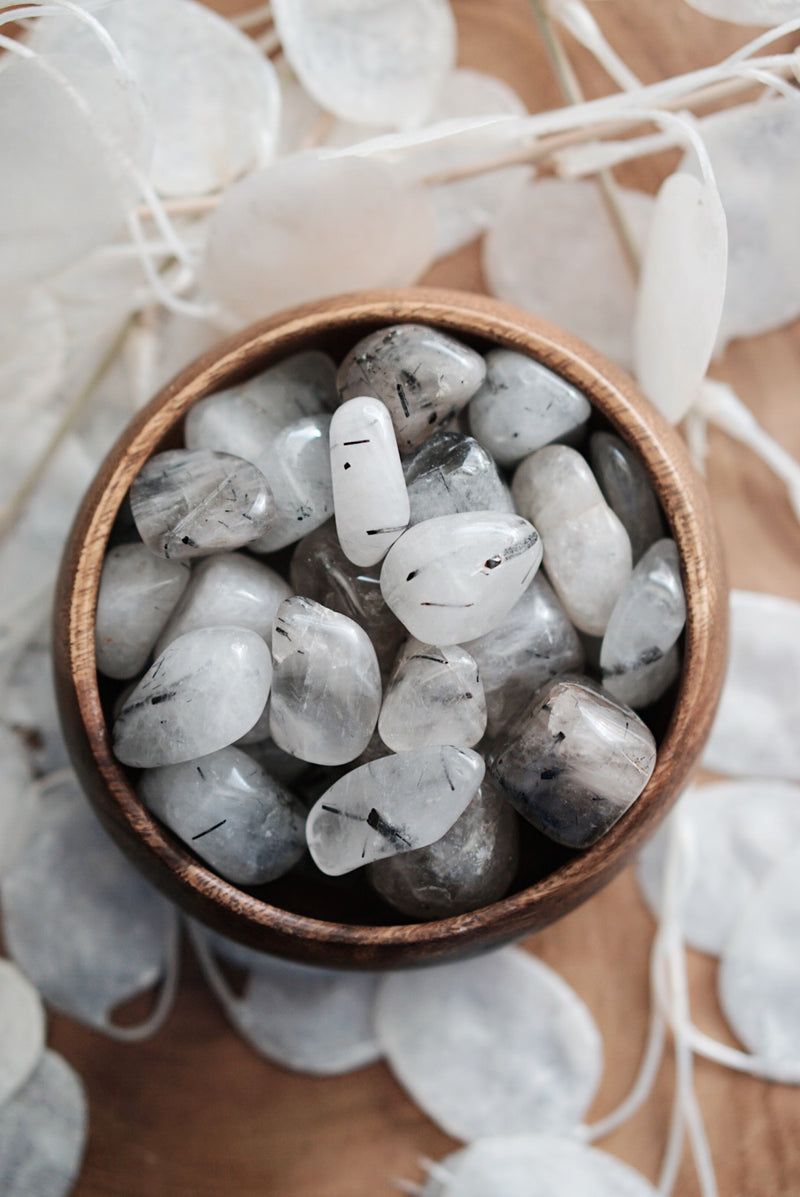 Tumbled Tourmalinated Quartz for Grounding & Balance