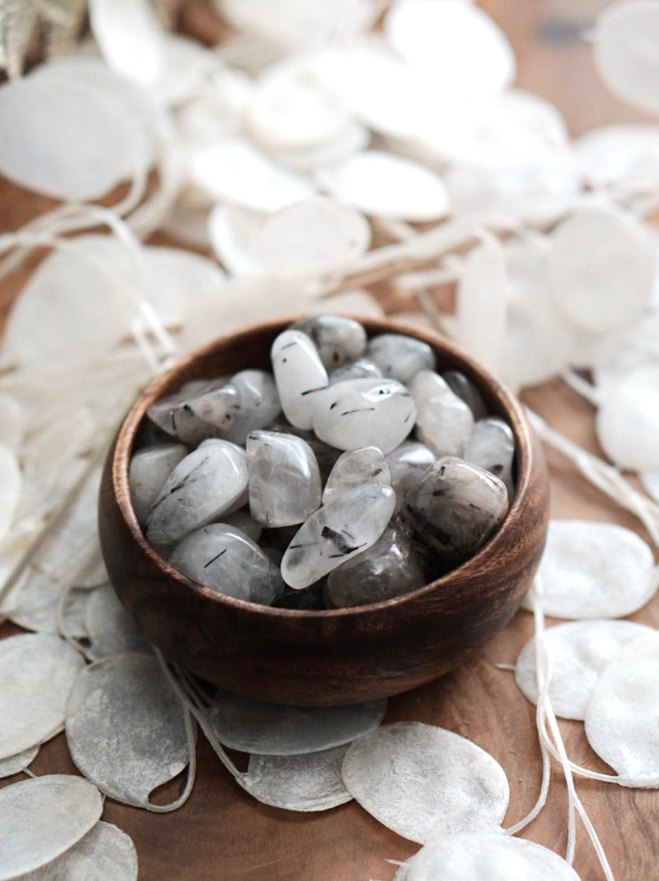 Tumbled Tourmalinated Quartz for Grounding & Balance