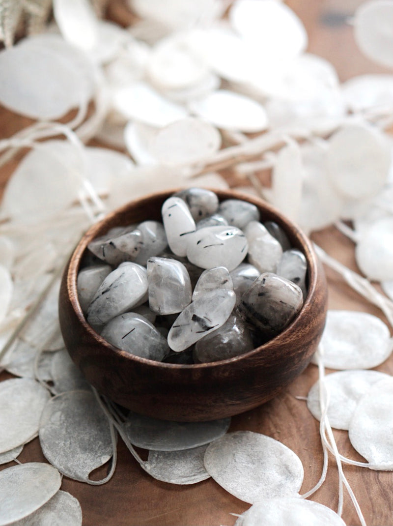 Tumbled Tourmalinated Quartz for Grounding & Balance