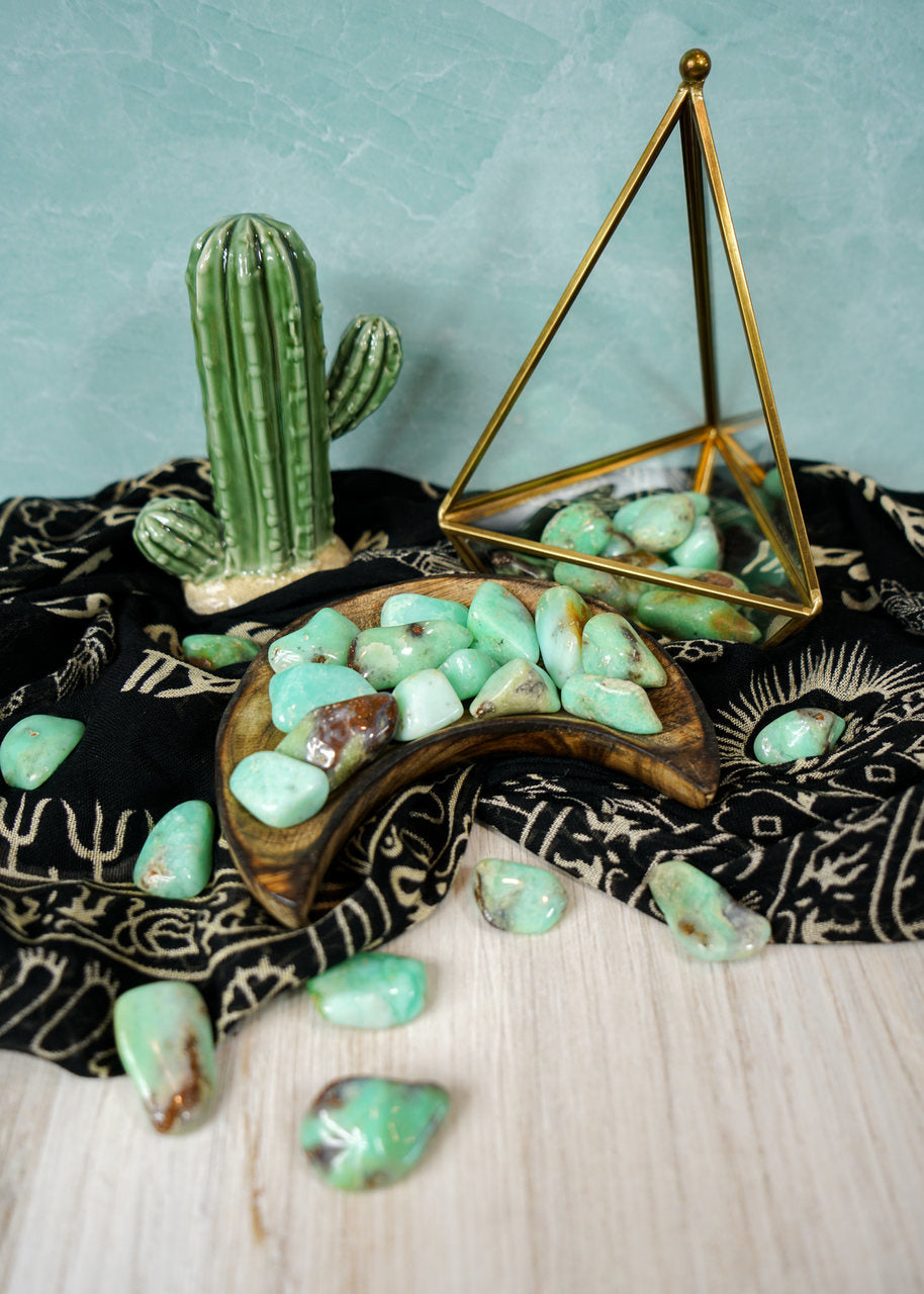 Tumbled Chrysoprase for Compassion & Self-Reliance