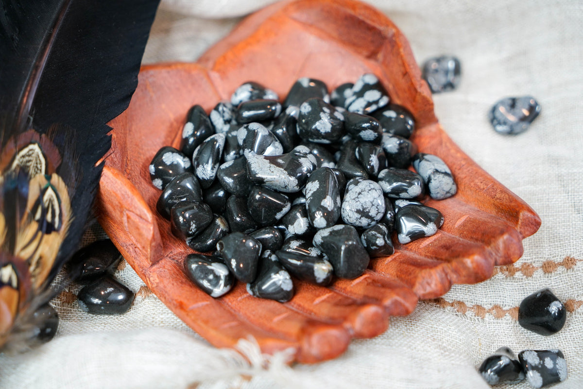 Tumbled Snowflake Obsidian for Balance & Courage