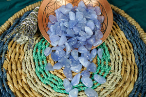 Tumbled Blue Chalcedony for Soothing & Support