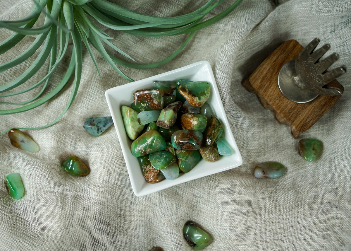 Tumbled Chrysoprase for Compassion & Self-Reliance