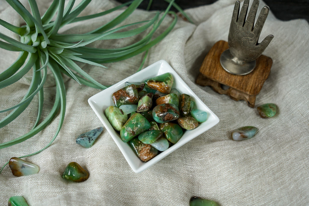 Tumbled Chrysoprase for Compassion & Self-Reliance